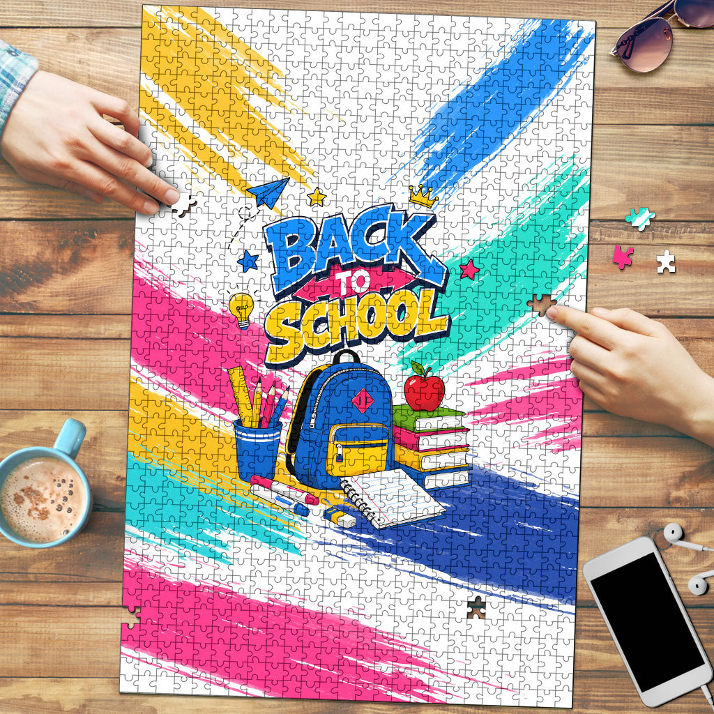Back To School Puzzle New Year New Chapter Colorful Paint Splatter