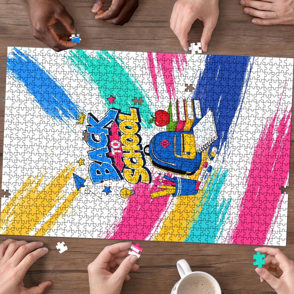 Back To School Puzzle New Year New Chapter Colorful Paint Splatter