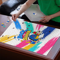 Back To School Puzzle New Year New Chapter Colorful Paint Splatter