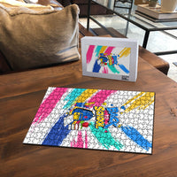 Back To School Puzzle New Year New Chapter Colorful Paint Splatter