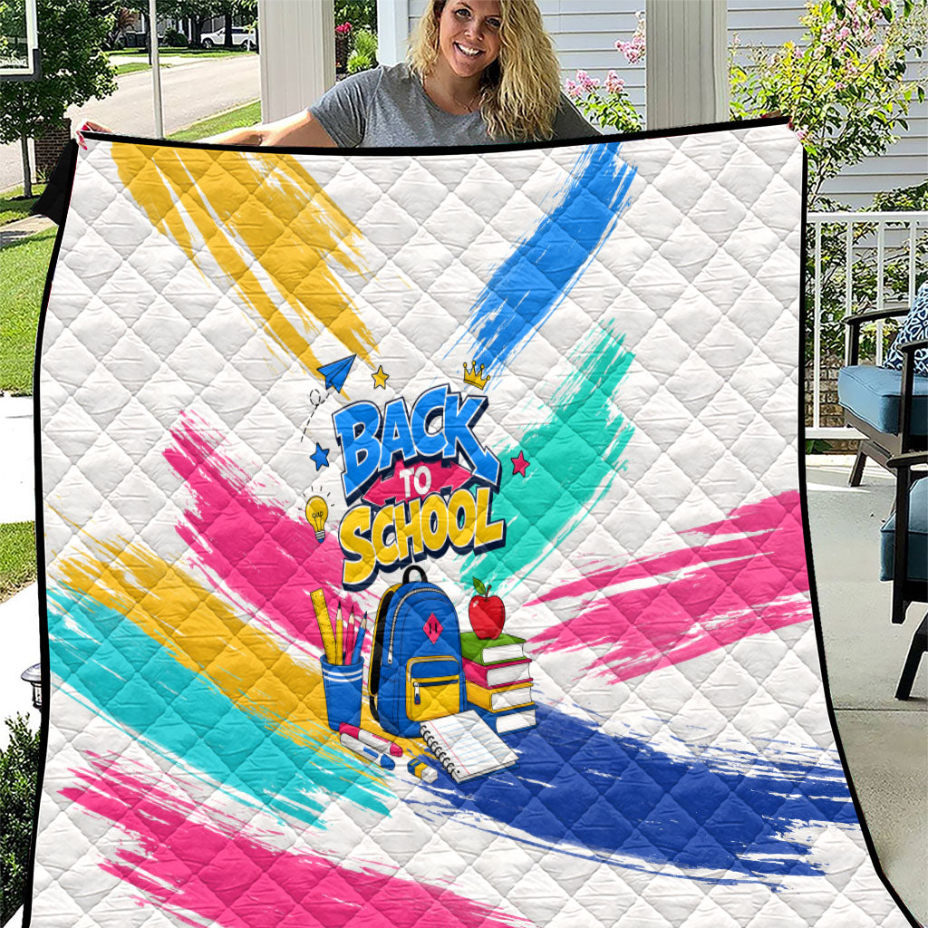 Back To School Quilt New Year New Chapter Colorful Paint Splatter