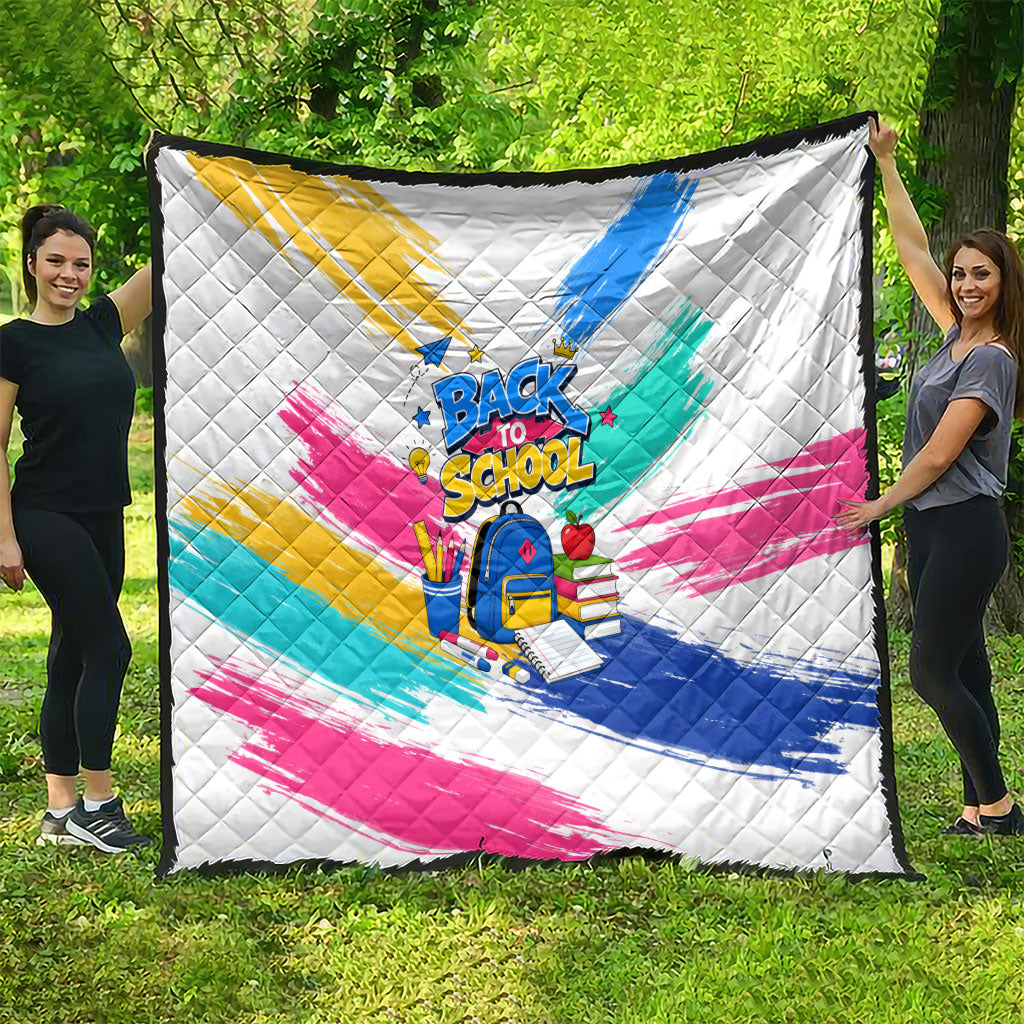 Back To School Quilt New Year New Chapter Colorful Paint Splatter