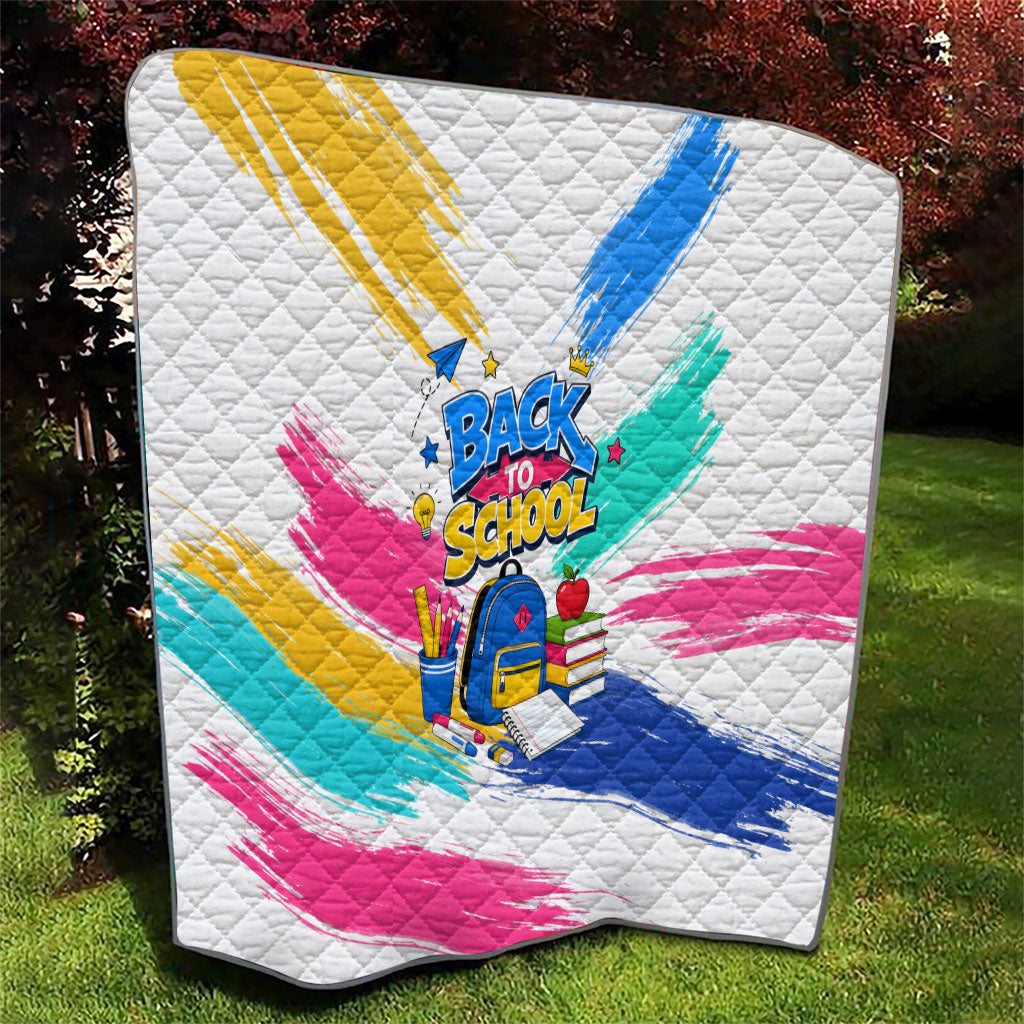 Back To School Quilt New Year New Chapter Colorful Paint Splatter