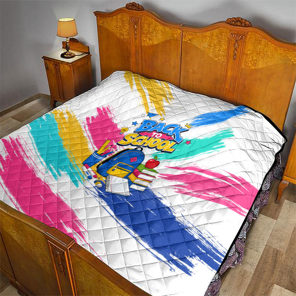Back To School Quilt New Year New Chapter Colorful Paint Splatter