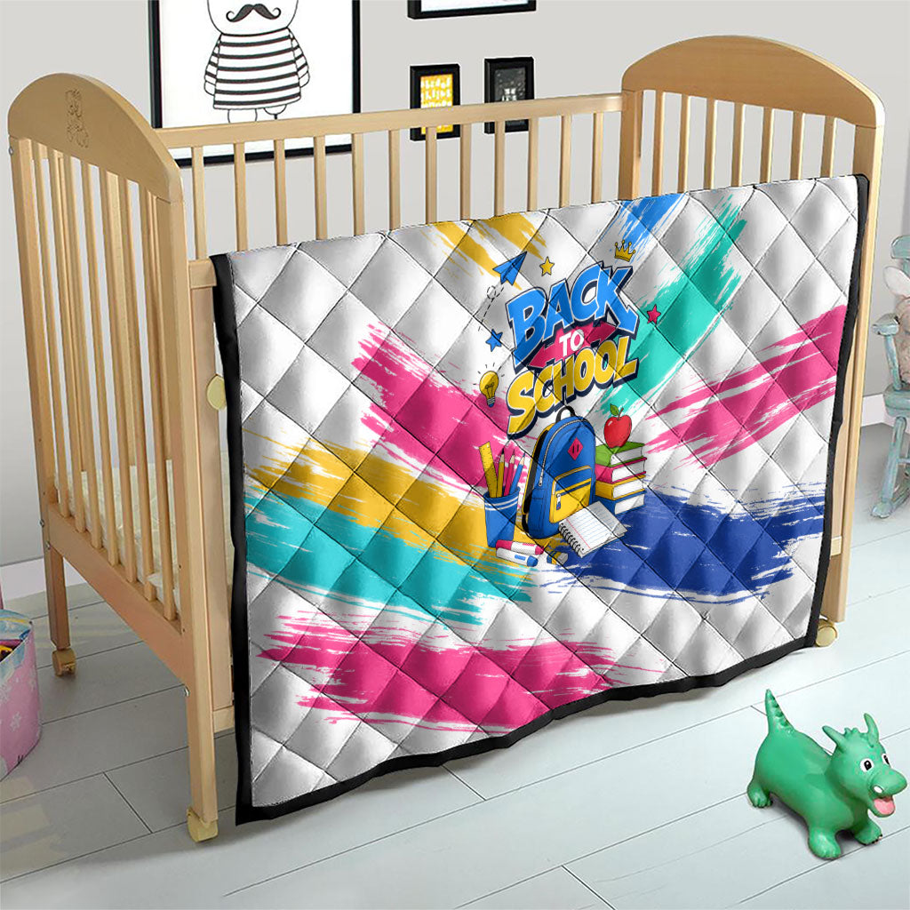 Back To School Quilt New Year New Chapter Colorful Paint Splatter