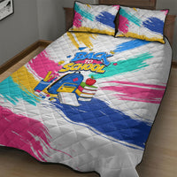 Back To School Quilt Bed Set New Year New Chapter Colorful Paint Splatter