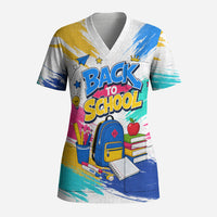 Back To School Scrub Top New Year New Chapter Colorful Paint Splatter