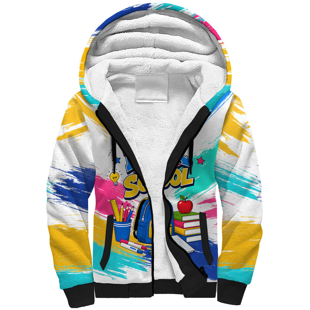 Back To School Sherpa Hoodie New Year New Chapter Colorful Paint Splatter