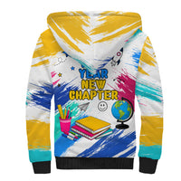 Back To School Sherpa Hoodie New Year New Chapter Colorful Paint Splatter