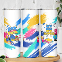 Back To School Skinny Tumbler New Year New Chapter Colorful Paint Splatter