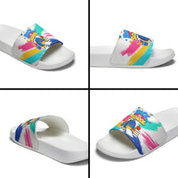 Back To School Slide Sandals New Year New Chapter Colorful Paint Splatter