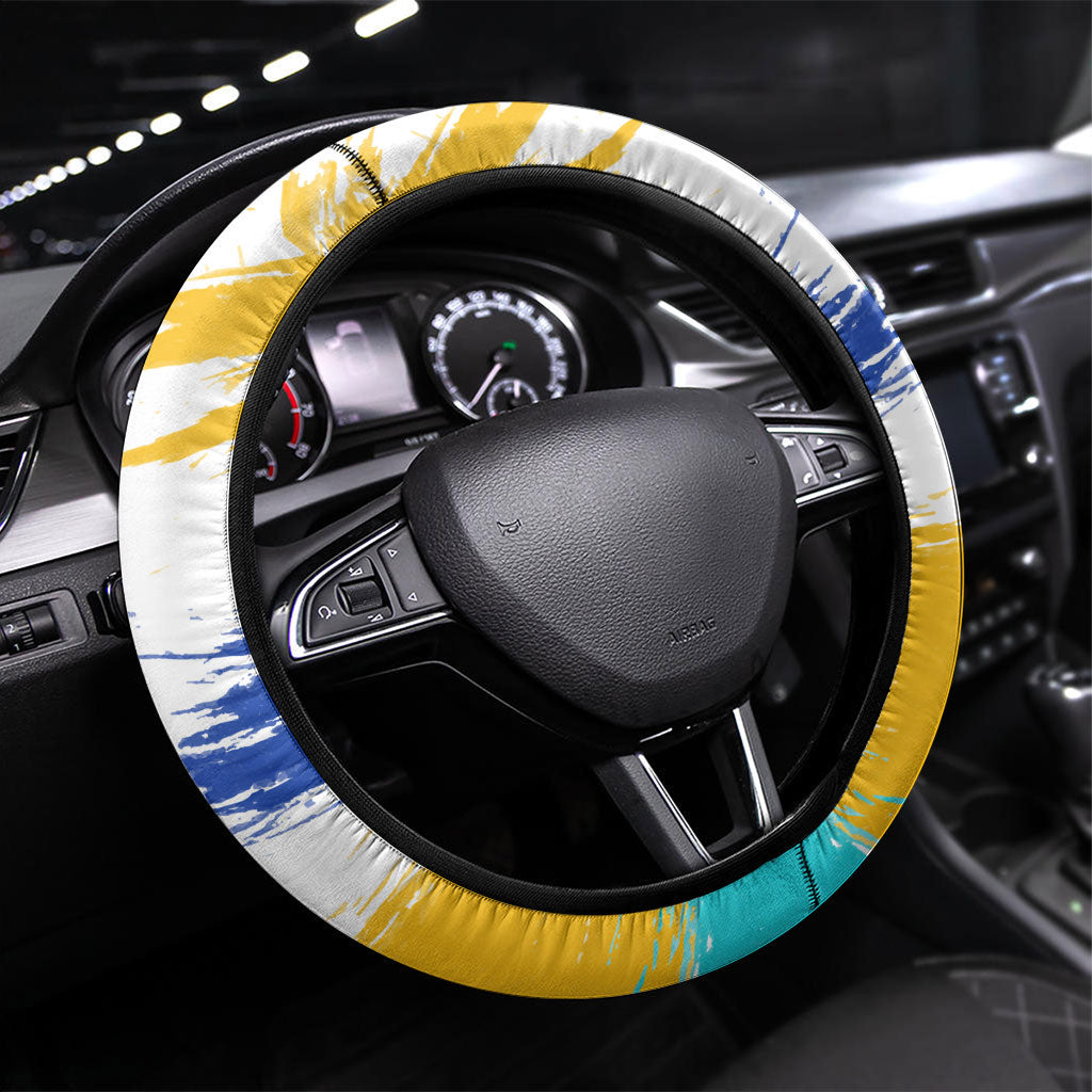 Back To School Steering Wheel Cover New Year New Chapter Colorful Paint Splatter