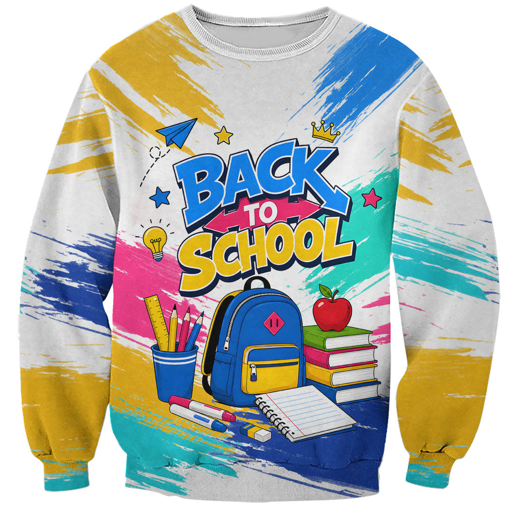 Back To School Sweatshirt New Year New Chapter Colorful Paint Splatter