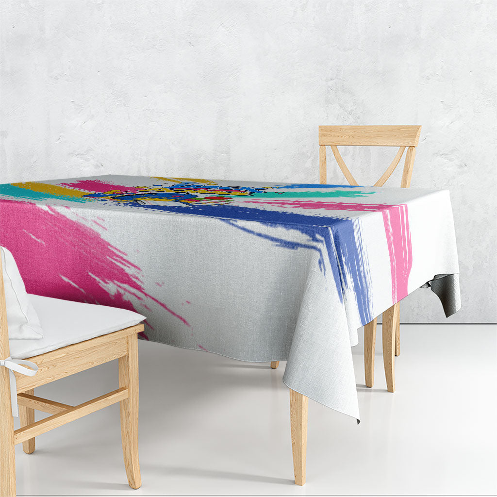 Back To School Tablecloth New Year New Chapter Colorful Paint Splatter