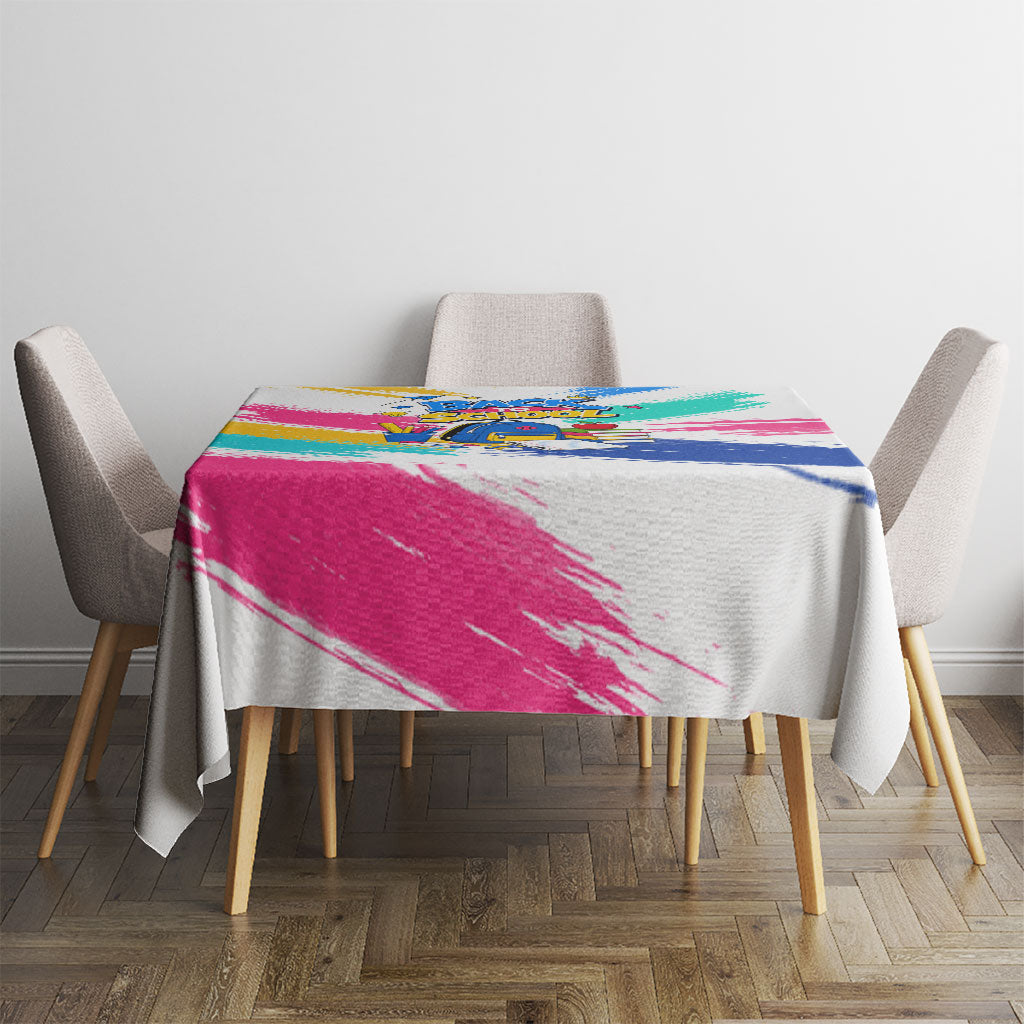 Back To School Tablecloth New Year New Chapter Colorful Paint Splatter