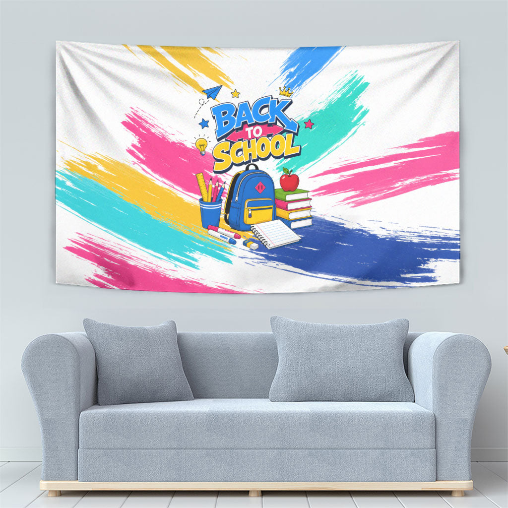 Back To School Tapestry New Year New Chapter Colorful Paint Splatter