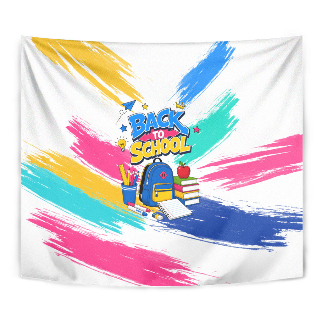 Back To School Tapestry New Year New Chapter Colorful Paint Splatter