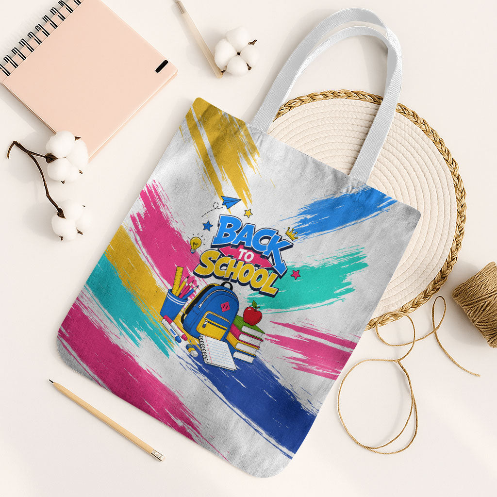 Back To School Tote Bag New Year New Chapter Colorful Paint Splatter