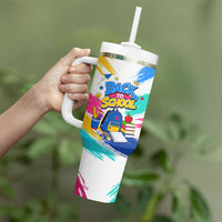 Back To School Tumbler With Handle New Year New Chapter Colorful Paint Splatter
