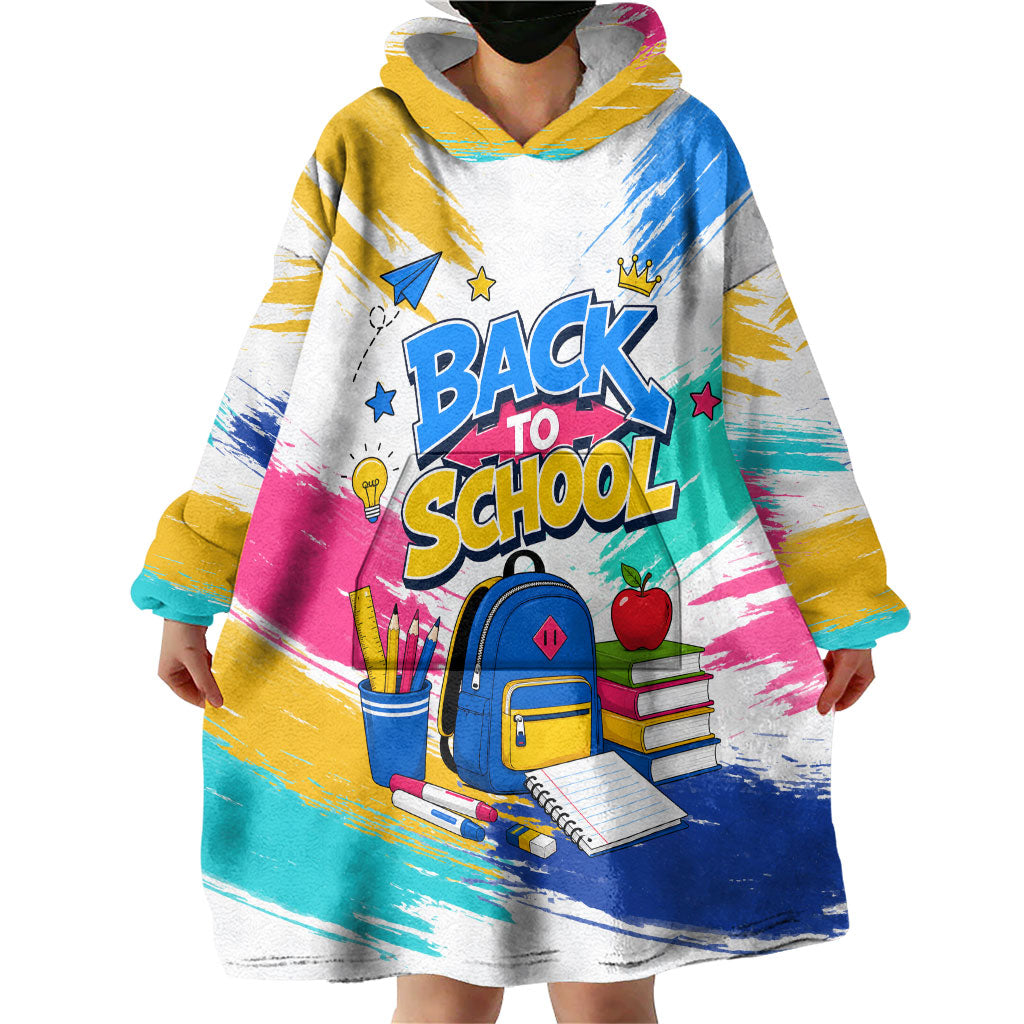 Back To School Wearable Blanket Hoodie New Year New Chapter Colorful Paint Splatter