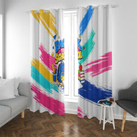 Back To School Window Curtain New Year New Chapter Colorful Paint Splatter