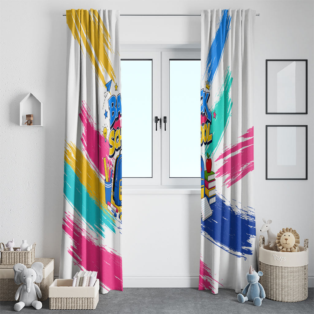 Back To School Window Curtain New Year New Chapter Colorful Paint Splatter