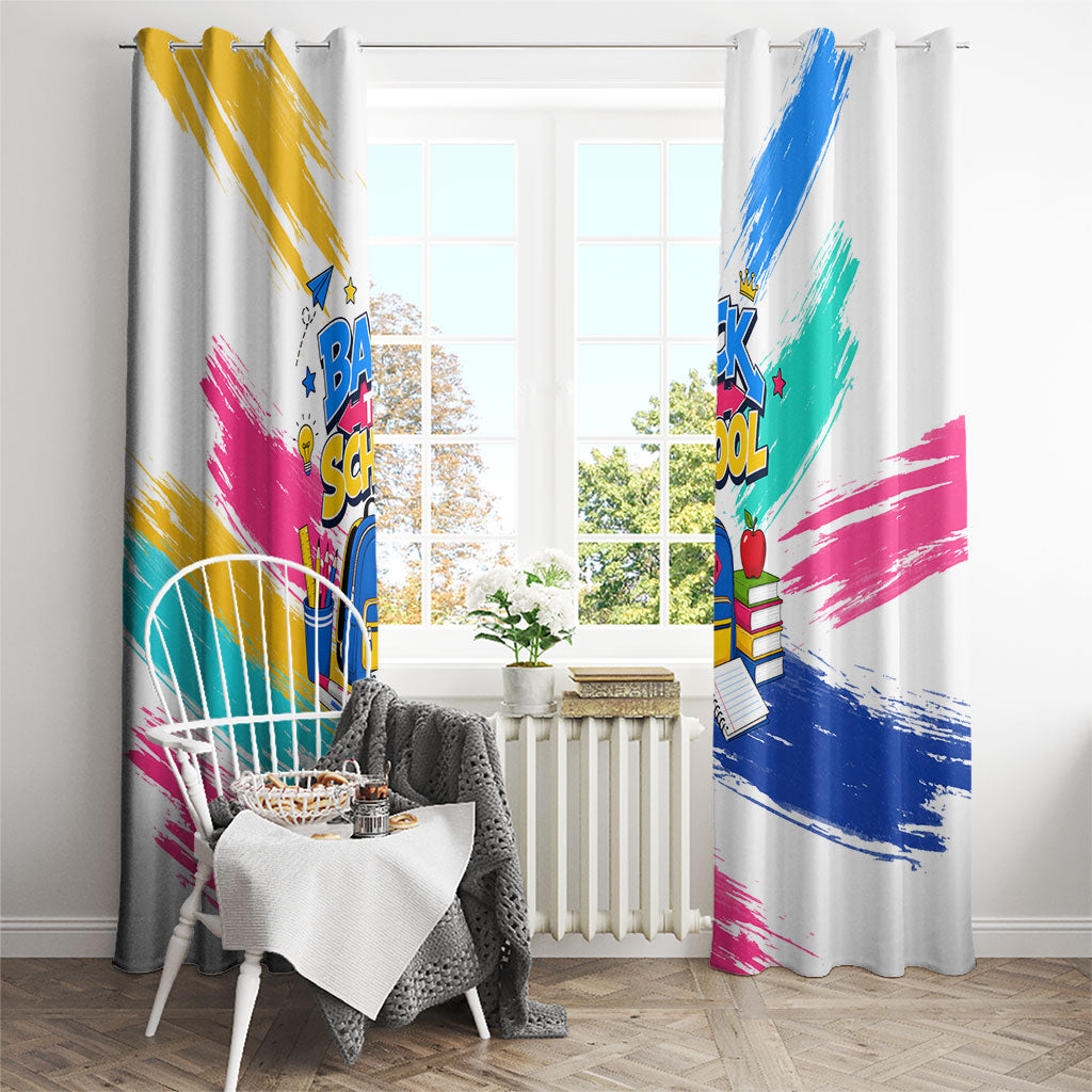 Back To School Window Curtain New Year New Chapter Colorful Paint Splatter