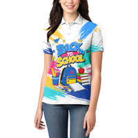 Back To School Women Polo Shirt New Year New Chapter Colorful Paint Splatter