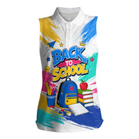 Back To School Women Sleeveless Polo Shirt New Year New Chapter Colorful Paint Splatter