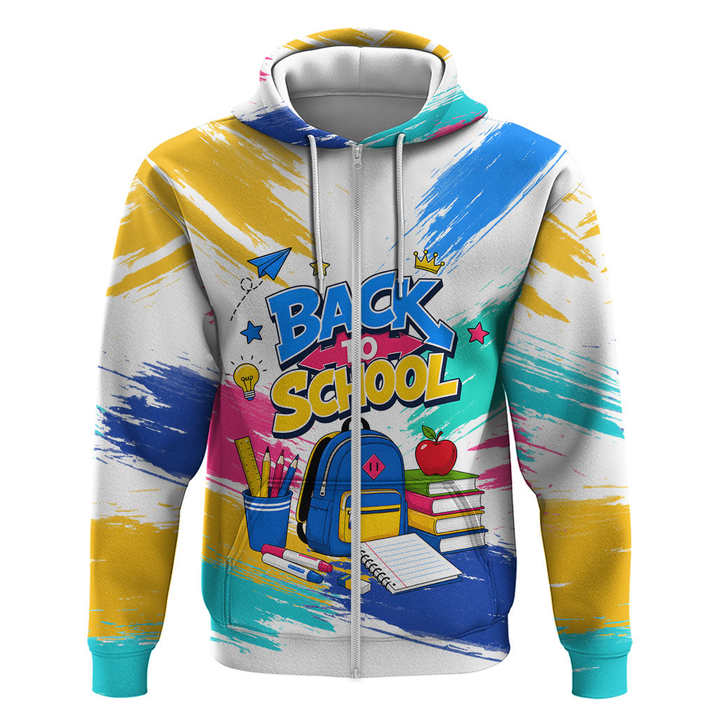 Back To School Zip Hoodie New Year New Chapter Colorful Paint Splatter