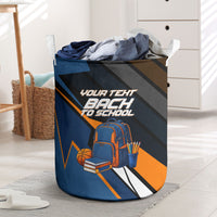 Personalized Back To School Laundry Basket Student Backpack Basketball Geometric Stripes