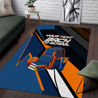 Personalized Back To School Area Rug Student Backpack Basketball Geometric Stripes