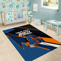 Personalized Back To School Area Rug Student Backpack Basketball Geometric Stripes