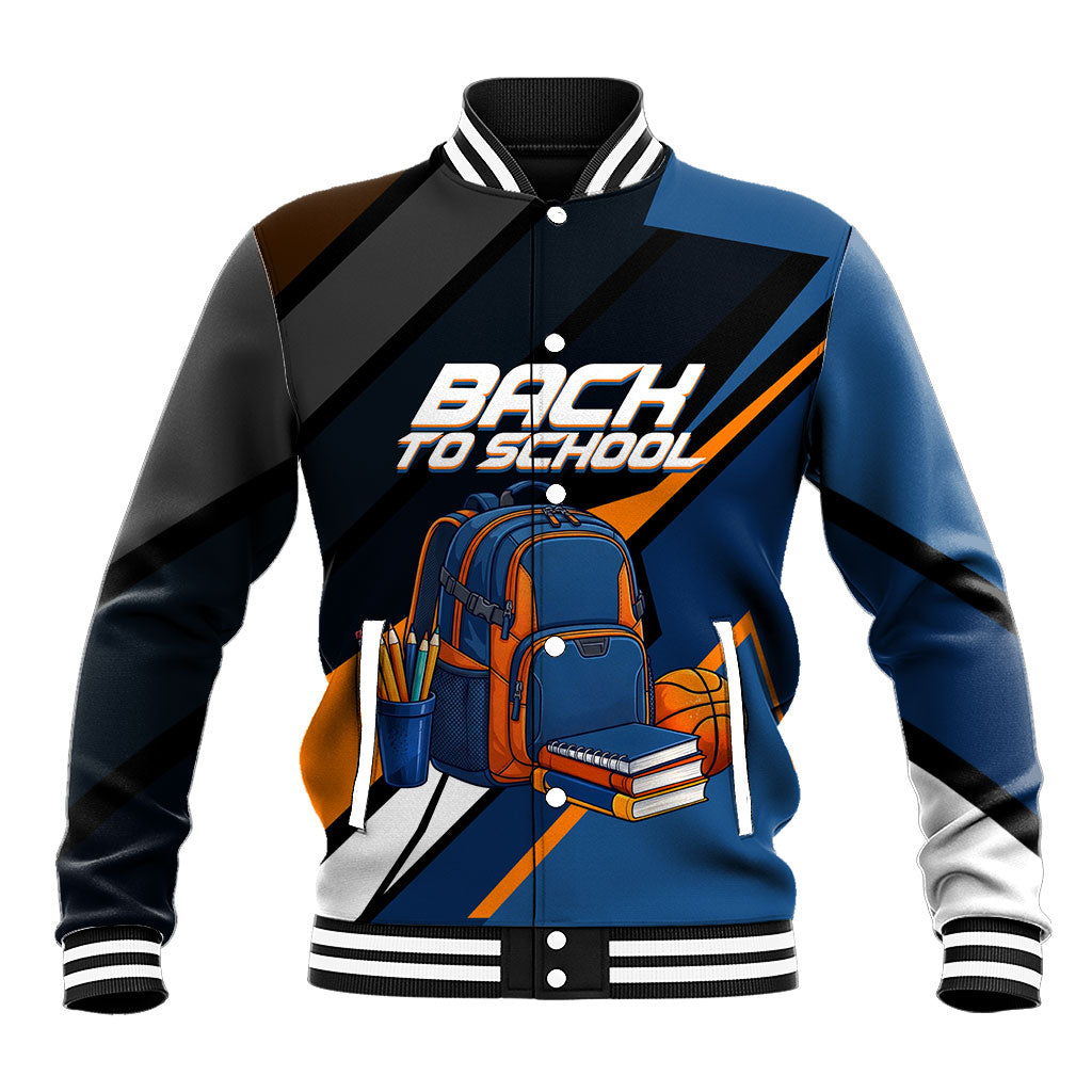 Personalized Back To School Baseball Jacket Student Backpack Basketball Geometric Stripes