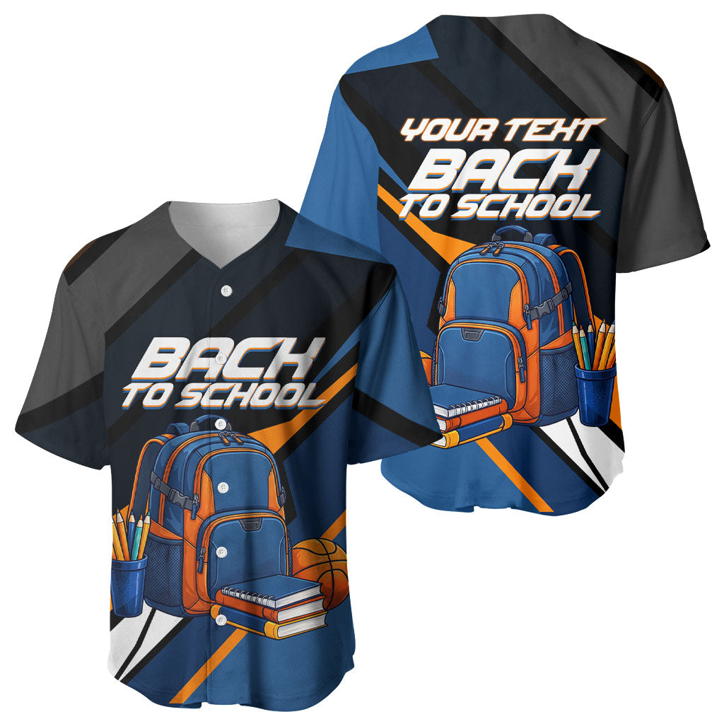 Personalized Back To School Baseball Jersey Student Backpack Basketball Geometric Stripes