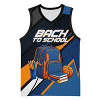 Personalized Back To School Basketball Jersey Student Backpack Basketball Geometric Stripes