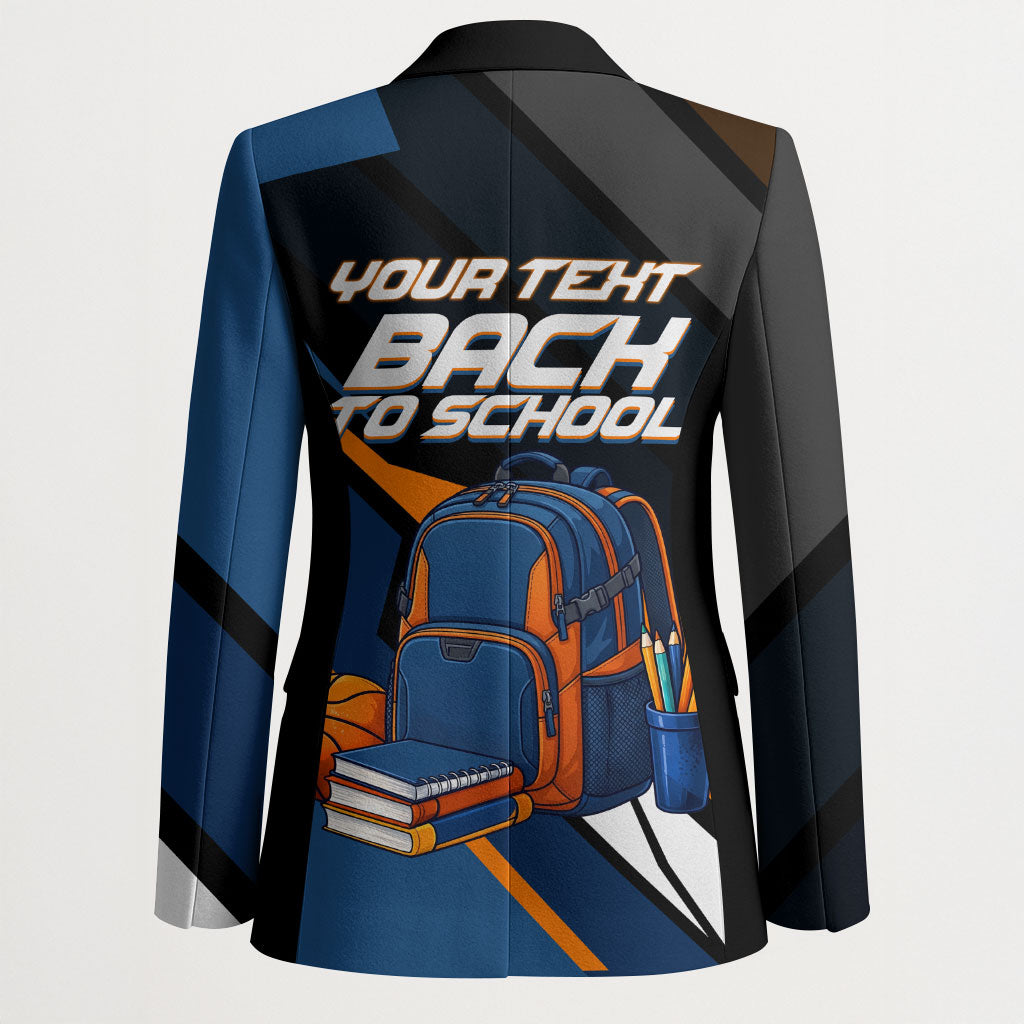 Personalized Back To School Blazer Student Backpack Basketball Geometric Stripes