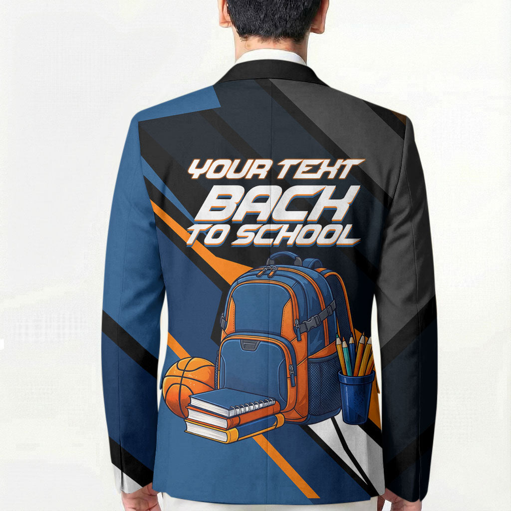 Personalized Back To School Blazer Student Backpack Basketball Geometric Stripes