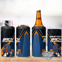 Personalized Back To School 4 in 1 Can Cooler Tumbler Student Backpack Basketball Geometric Stripes