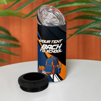 Personalized Back To School 4 in 1 Can Cooler Tumbler Student Backpack Basketball Geometric Stripes