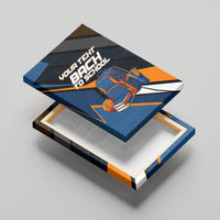 Personalized Back To School Canvas Wall Art Student Backpack Basketball Geometric Stripes
