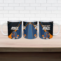 Personalized Back To School Ceramic Mug Student Backpack Basketball Geometric Stripes