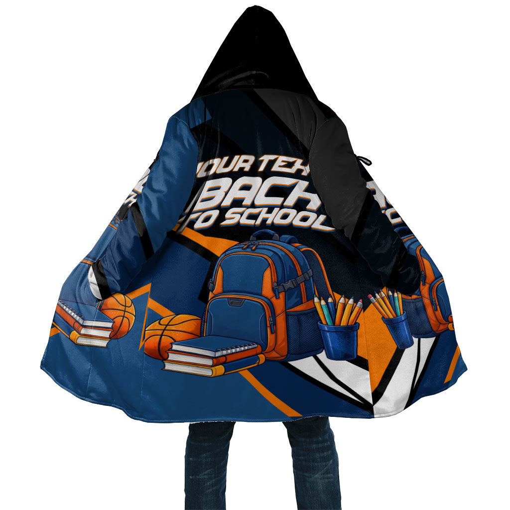 Personalized Back To School Cloak Student Backpack Basketball Geometric Stripes