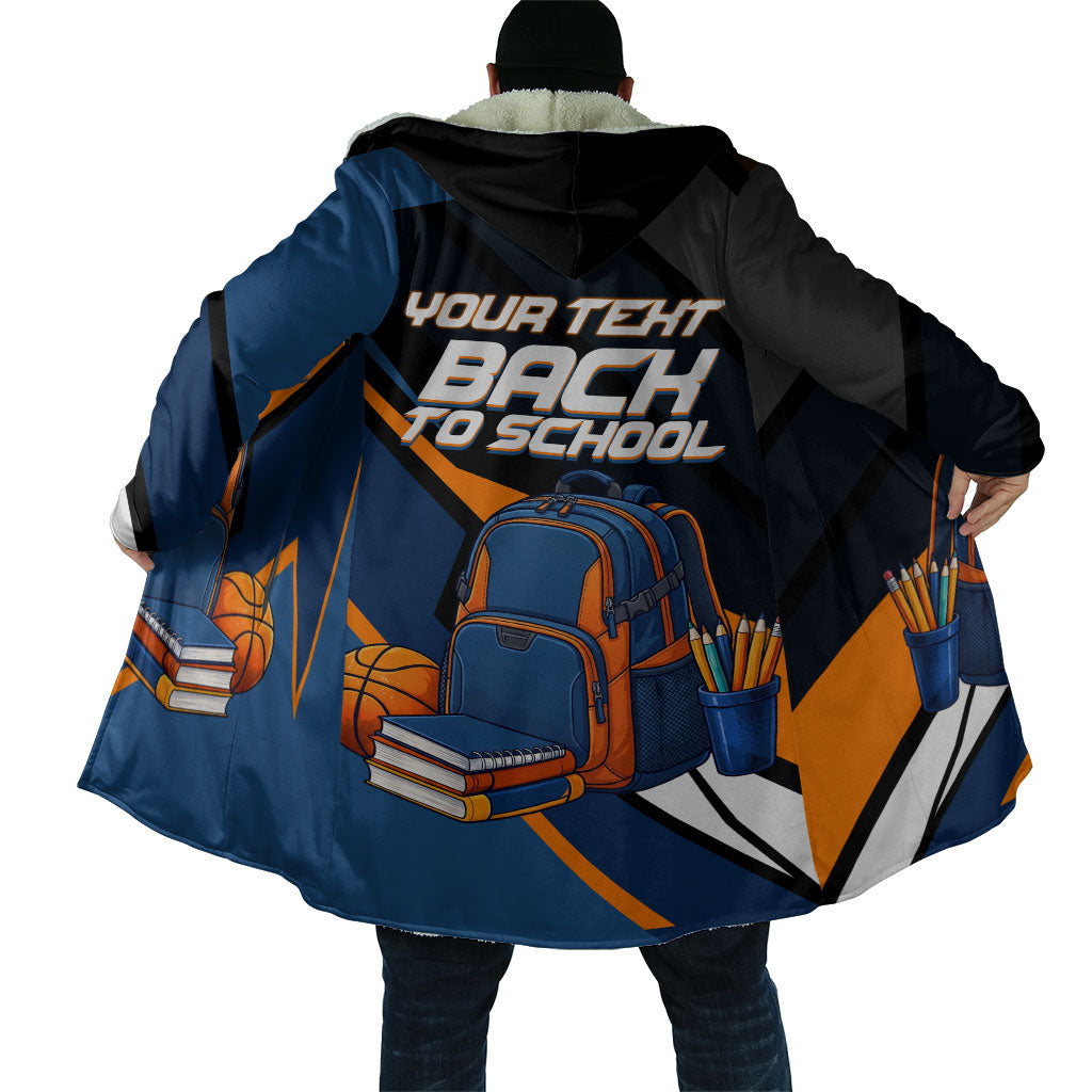 Personalized Back To School Cloak Student Backpack Basketball Geometric Stripes