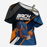 Personalized Back To School Cross Shoulder Shirt Student Backpack Basketball Geometric Stripes