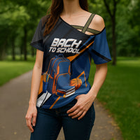 Personalized Back To School Cross Shoulder Shirt Student Backpack Basketball Geometric Stripes