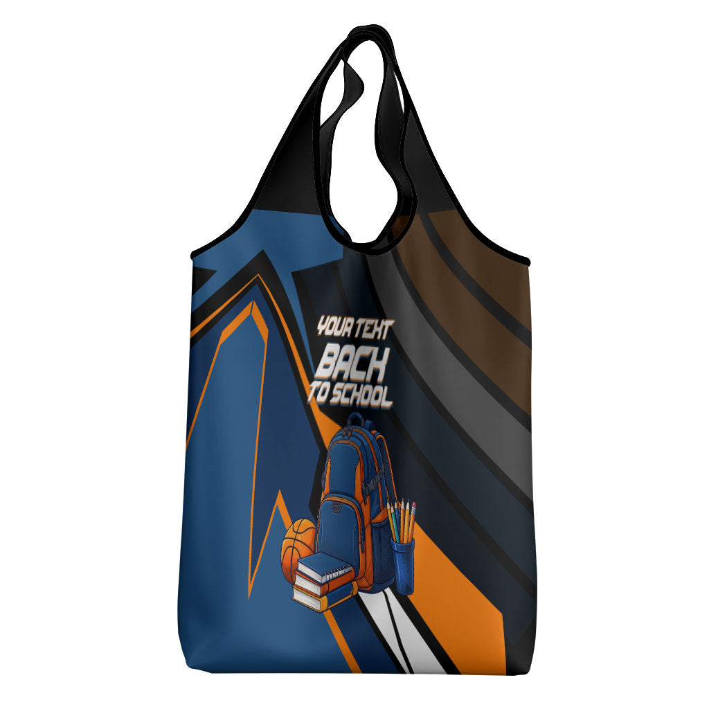Personalized Back To School Grocery Bag Student Backpack Basketball Geometric Stripes
