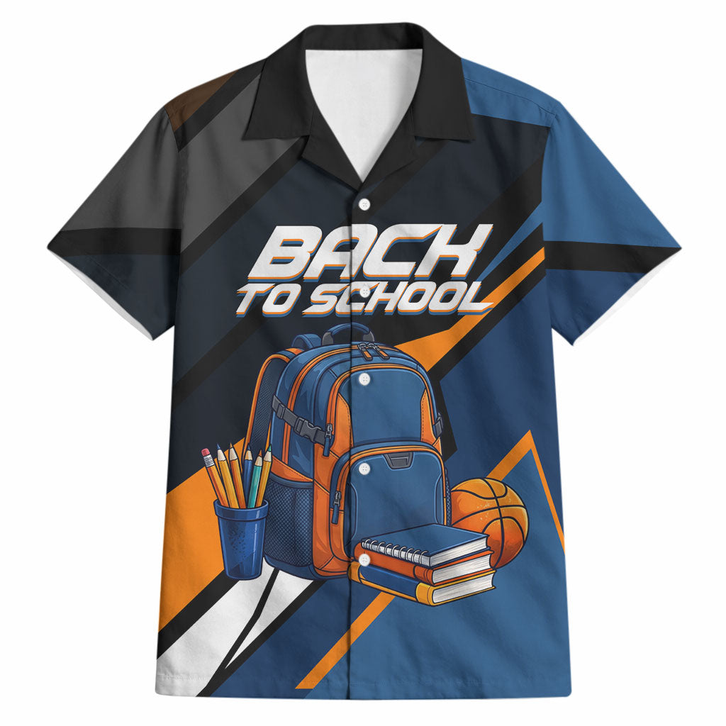 Personalized Back To School Hawaiian Shirt Student Backpack Basketball Geometric Stripes