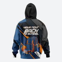 Personalized Back To School Hoodie Student Backpack Basketball Geometric Stripes