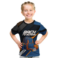 Personalized Back To School Kid T Shirt Student Backpack Basketball Geometric Stripes